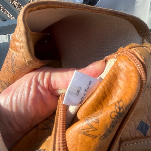 MCM Visetos Croc-embossed Green Central Stripe Shoulder Bag Tote - Picture 10 of 12